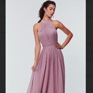 Kleinfeld Chiffon Long High-Neck Formal Dress Size 8 NEW